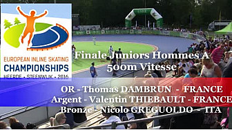 Thomas DAMBRUN du Valence Roller Sports Champion d'Europe  RollerPiste 2016 d'Heerde : Finale A JH 500m vitesse @FFRollerSports #TvLocale_fr 