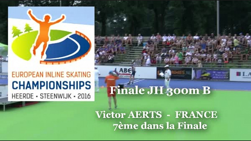 Victor AERTS du Valence Roller Sports 7ème au Championnat d'Europe  RollerPiste 2016 d'Heerde : Finale JH 300m vitesse A @FFRollerSports #TvLocale_fr 