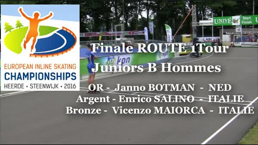 Médaille d'OR et Titre de Champion d'EUROPE 2016 pour Janno BOTMAN - NED à Heerde aux Pays-Bas en Roller Route 1 Tour Juniors B Hommes